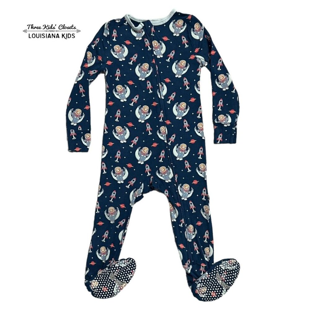 Free Birdees 18-24m Space Print Bamboo Sleeper Footie Pajamas